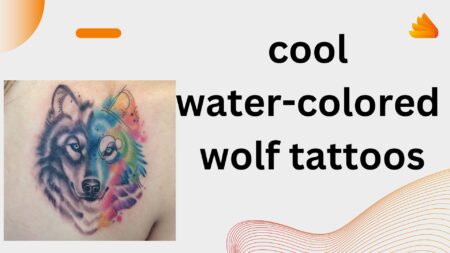 cool water colored wolf tattoos