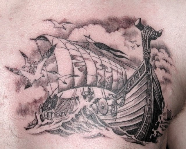Viking Ship tattoo
