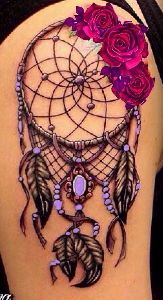 Dreamcatcher with Purple Roses