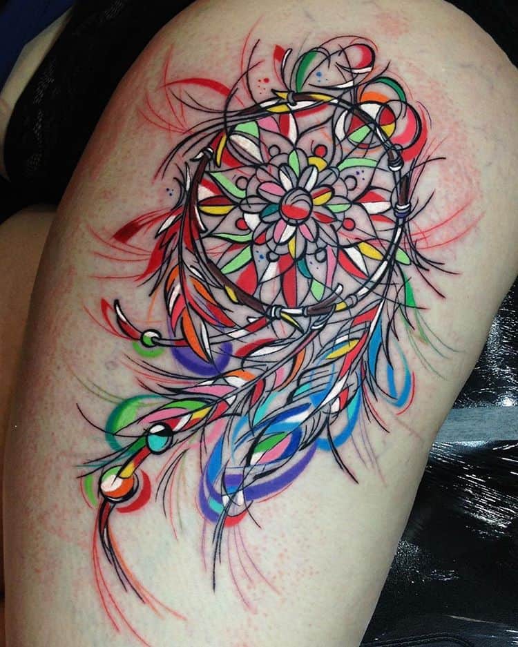 Dreamcatcher with feather and arrow