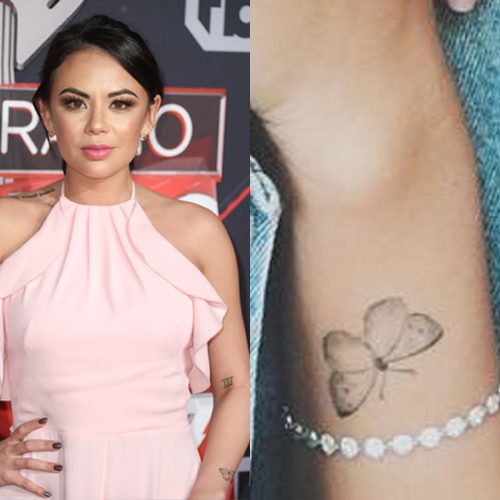Butterfly on janel parrish right wrist