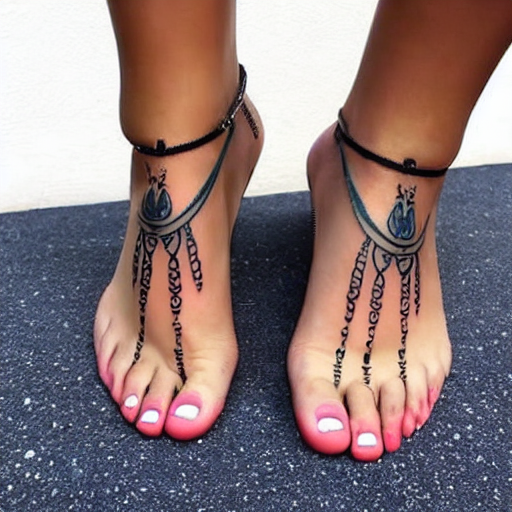 women has tattoo on her two ankle