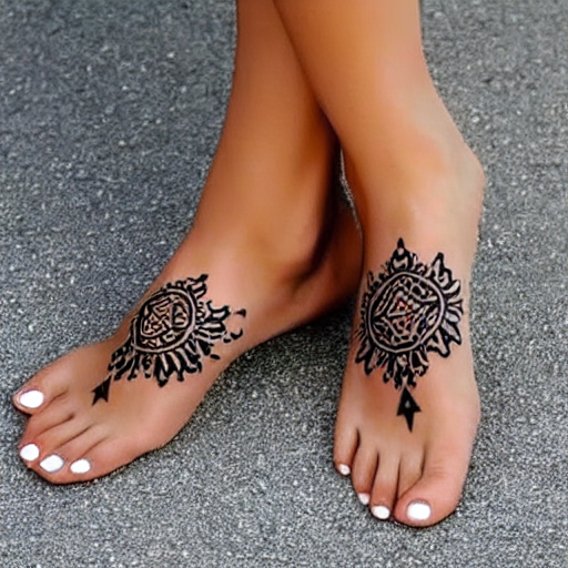 ankle tattoo symbol on leg