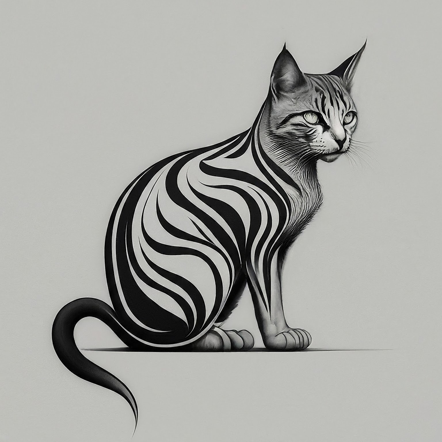 Line Art Cats tattoo