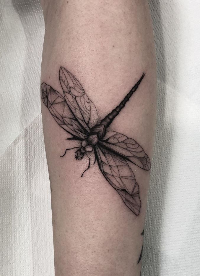 black-and-grey-dragonfly-tattoo
