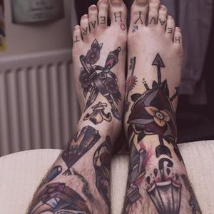 Lettering Foot Tattoos