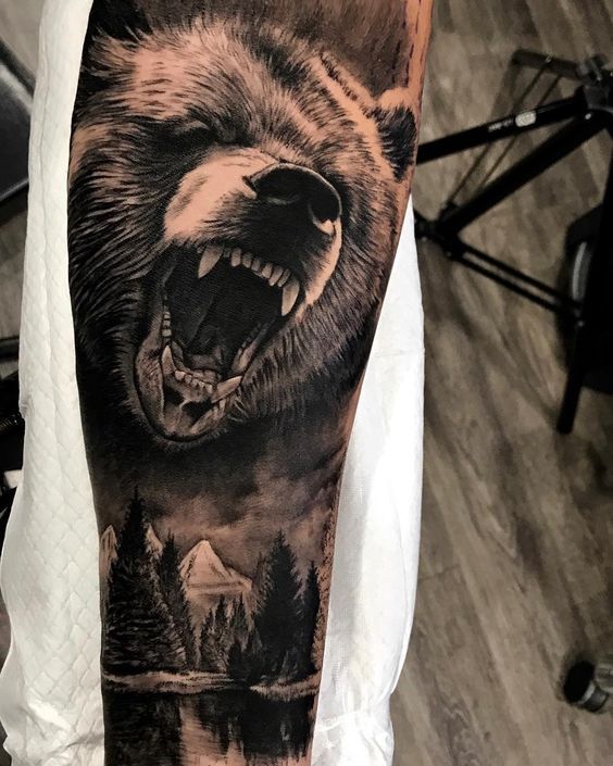 realistic-bear-tattoo